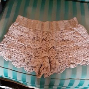 Rewind elastic crocheted shorts